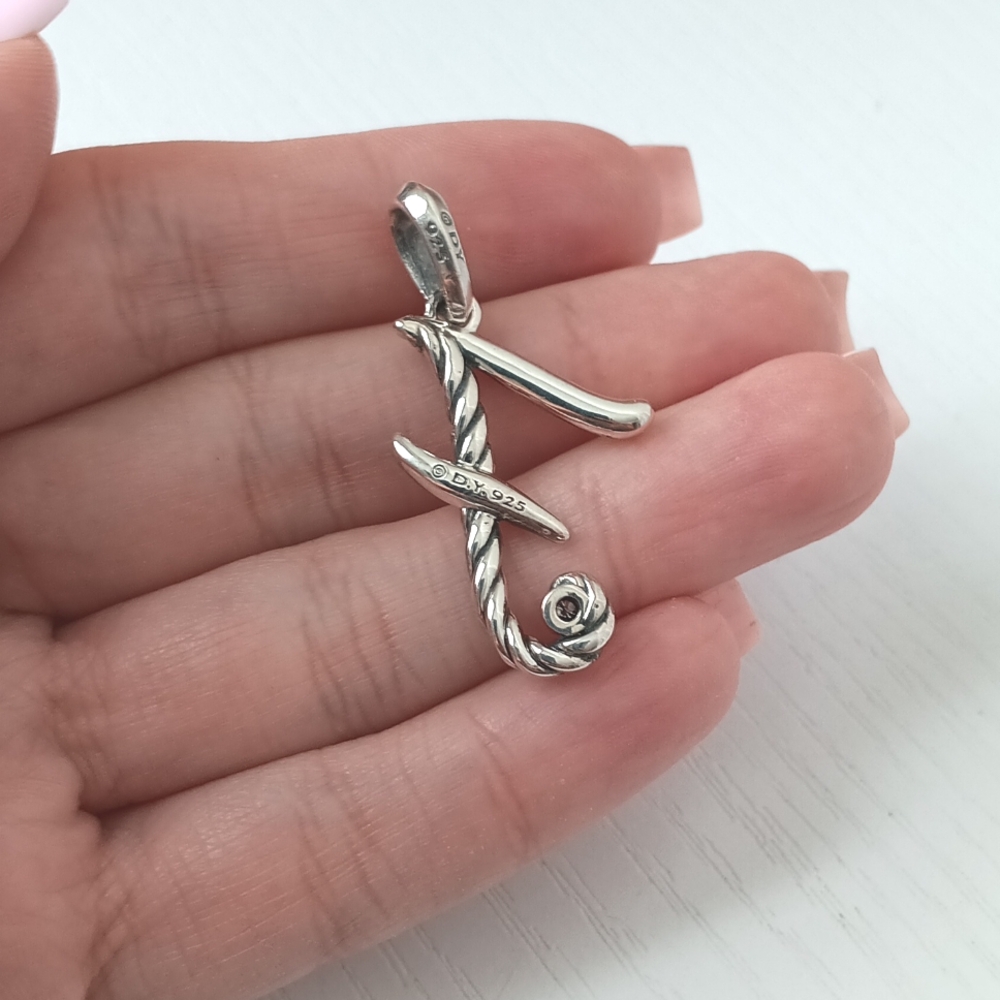 David Yurman Sterling Silver Script Initial Lette… - image 2